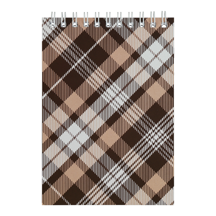 Блокнот А6, 48арк, клітинка (верхня спіраль) коричневий