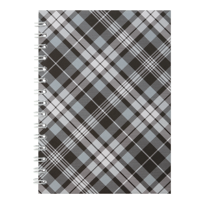 Блокнот Шотландка А6, 48арк, клітинка (бічна спіраль) сірий