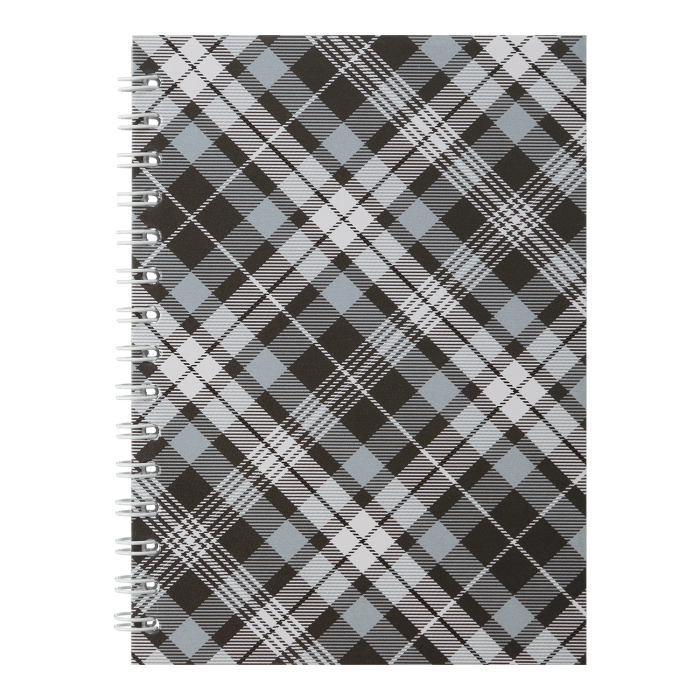 Блокнот Шотландка А6, 48арк, клітинка (бічна спіраль) сірий