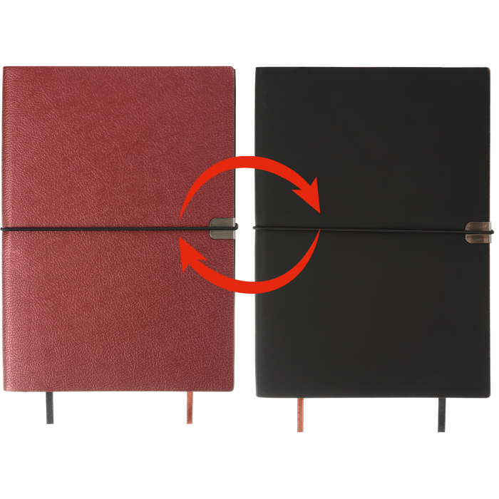 Блокнот діловий Duet А5, 96арк. бордовий (клітинка+лінія) BM.295626-13