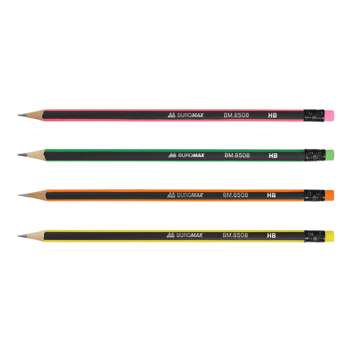 Олівець графітний НВ з гумкою bm.8508