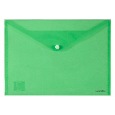 Папка на кнопці, прозора А4 (зелений) 1402-25-A