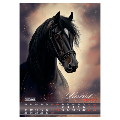 Календар настінний А3, 2026г., Horses