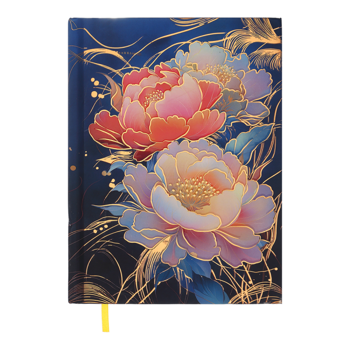 Щоденник недатований А5 Peony (темно-синій) 336стр