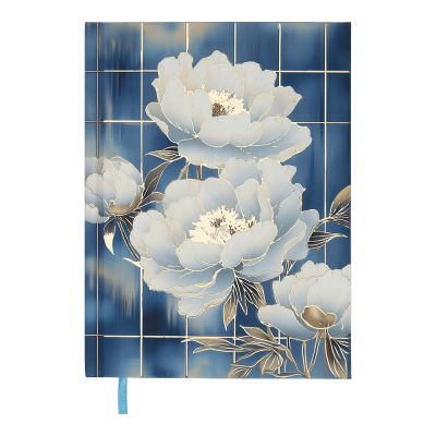 Щоденник недатований А5 Peony (блакитний) 336стр