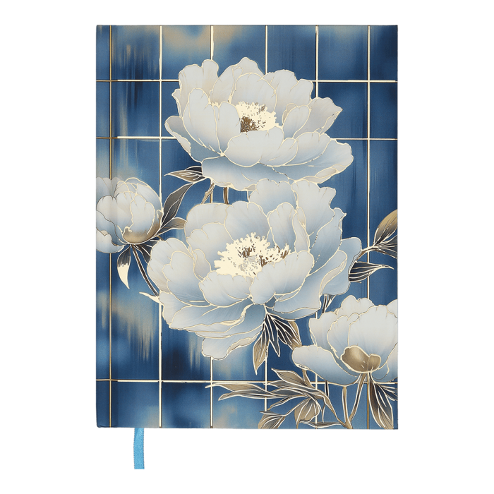 Щоденник недатований А5 Peony (блакитний) 336стр