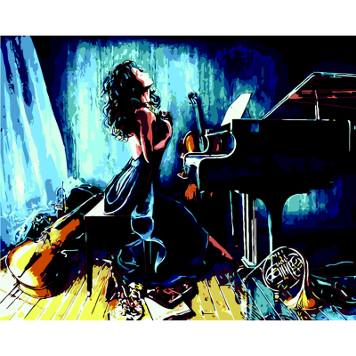 Картина по номерам Черный рояль 40х50см. Art Line