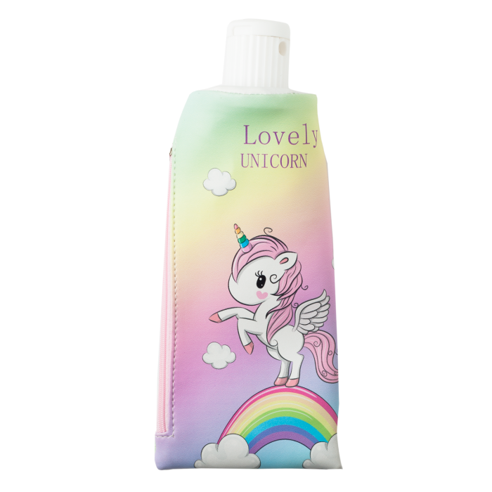 Пенал Зубная паста Единорог 25х10х6см. (розовый)	