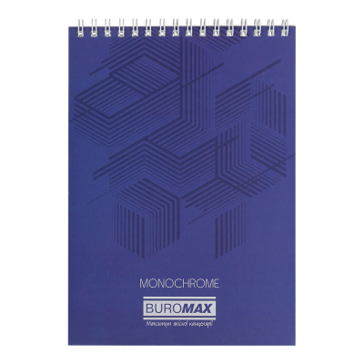 Блокнот А5, 48арк, клітинка (верхня спіраль) Monochrome Jobmax, синій