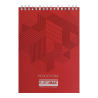 Блокнот А5, 48л, клетка (верхняя спираль) Jobmax, красный