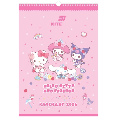 Календар-планер настінний А3, 2026г., Hello Kitty