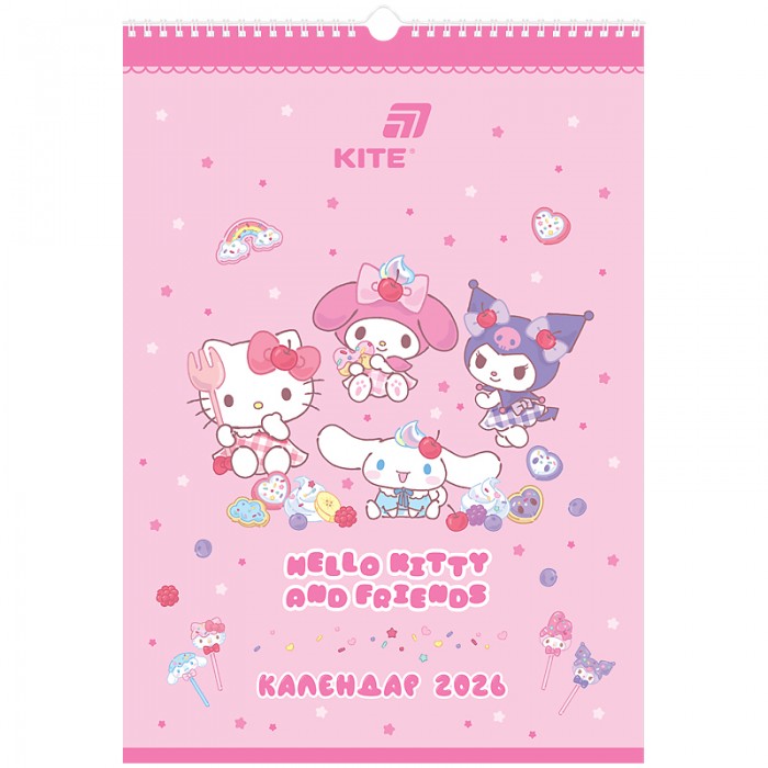 Календар-планер настінний А3, 2026г., Hello Kitty