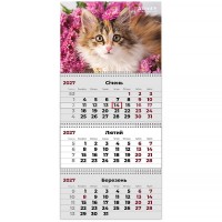 Календар квартальний 2027г (3 пружини) Cats 3