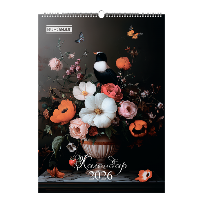 Календар настінний А2, 2026г., Flowers and birds