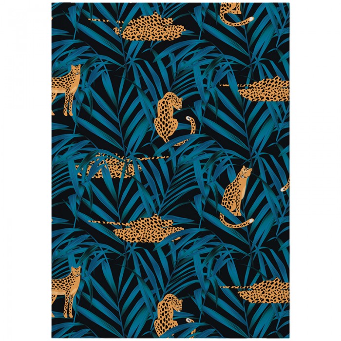 Книга канцелярська А4, Leopard 96 аркушів (клітинка) темно-синій