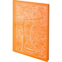 Книга канцелярська Maps Prague (персиковий) А4, 96 аркушів, клітинка