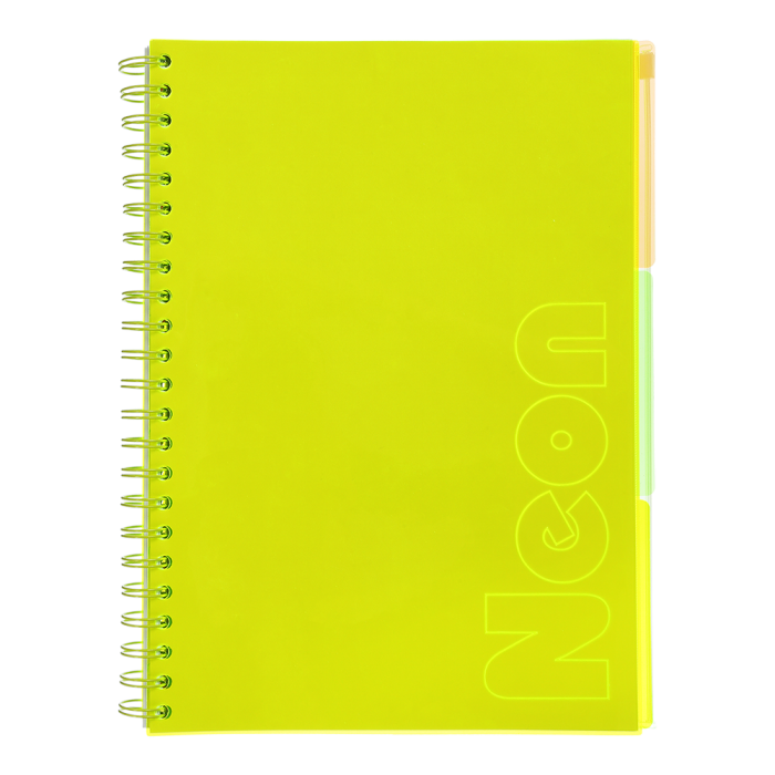 Тетрадь канцелярская Neon А4, 120л. клетка, с раздел. (желтый) BM.24349911-08