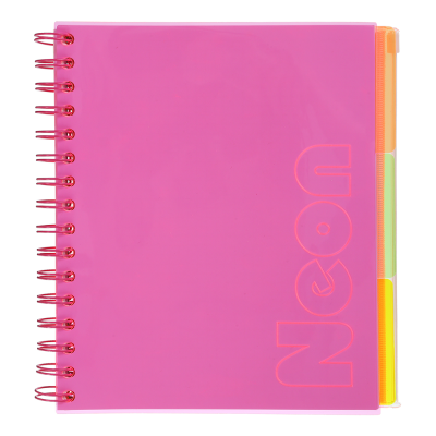 Зошит канцелярський Neon В5, 120арк. клітинка, з розділ. (рожевий) BM.24359911-10