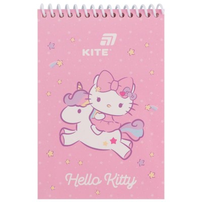 Блокнот на пластиковій пружині А6, 48арк. нелінов., Hello Kitty