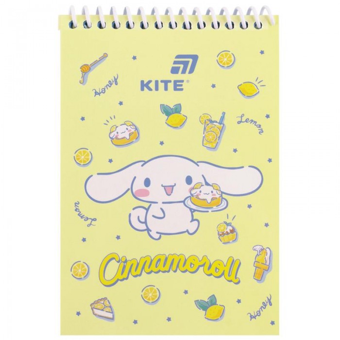 Блокнот на пластиковій пружині А6, 48арк. нелінов., Cinnamoroll