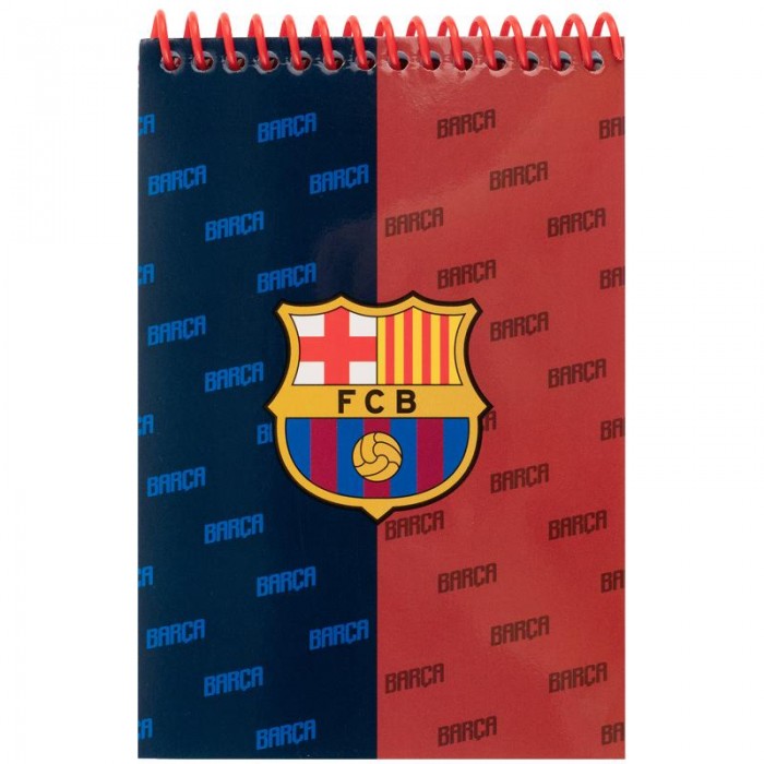 Блокнот на пластиковій пружині А6, 48арк. нелінов., FC Barcelona