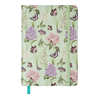 Книга записная на резинке Gentle А5 96л. (клетка) салатовый
