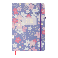 Книга записна на гумці Blossom А5 80арк. (клітинка) фіолетовий