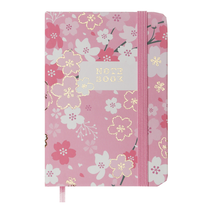 Книга записна на гумці Blossom А7 80л. (клітинка) рожевий