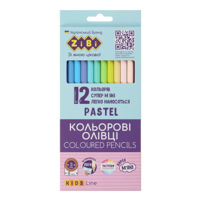 Олівці кольорові Pastel  (12 кольорів) ZB.2470