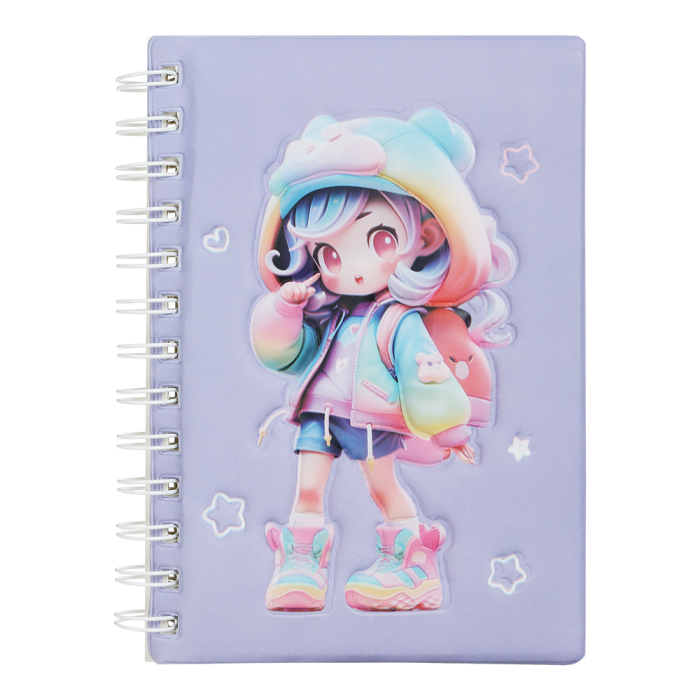 Блокнот на пружині CUTE 179х126мм, 80арк. лінія (фіолетовий)