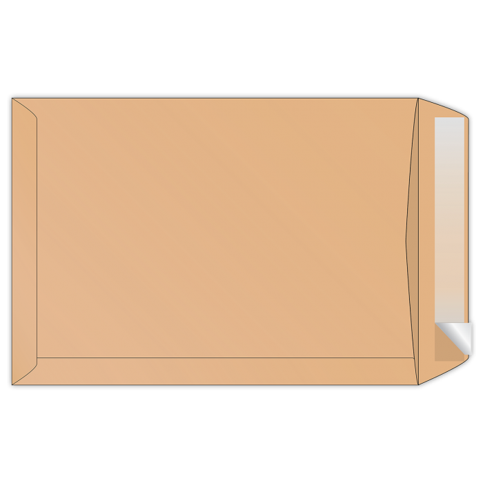 Конверт С4, самоклеючий, крафт (25шт/уп.)