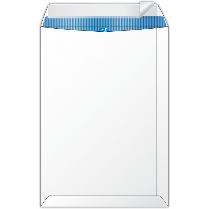 Конверт С4, самоклеючий, білий з внутрішнім фоном (25шт/уп.)