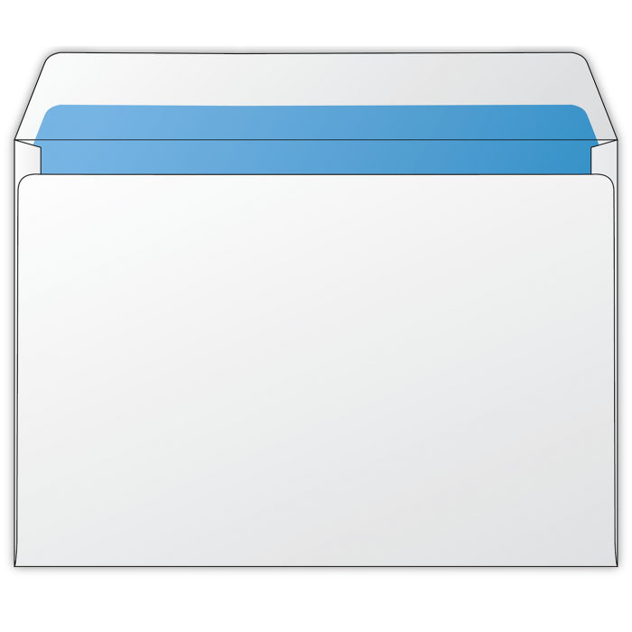 Конверт С5, самоклеючий, білий з внутрішнім фоном (25шт/уп.)