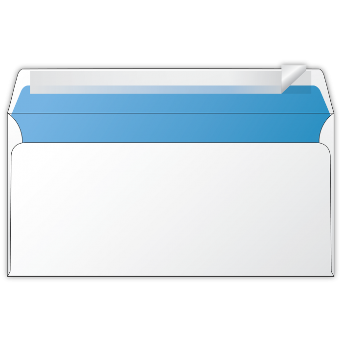 Конверт Е65, самоклеючий, білий з внутрішнім фоном (25шт/уп.)