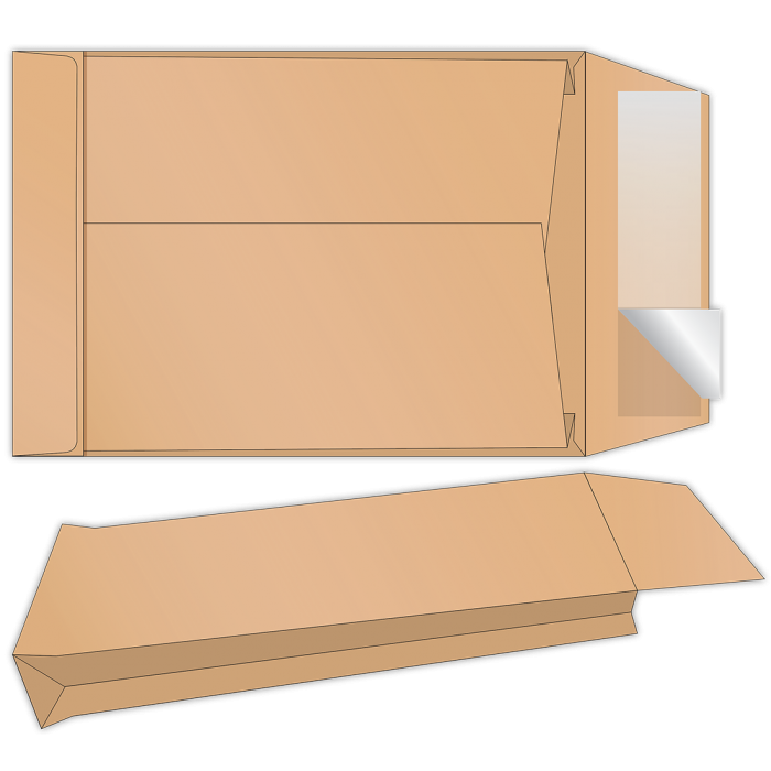 Конверт С4 самоклеючий з розширенням, крафт (50шт/уп.)