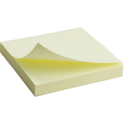 Блок паперу з клейким шаром 75х75 жовтий, 100арк. 2314-01-A