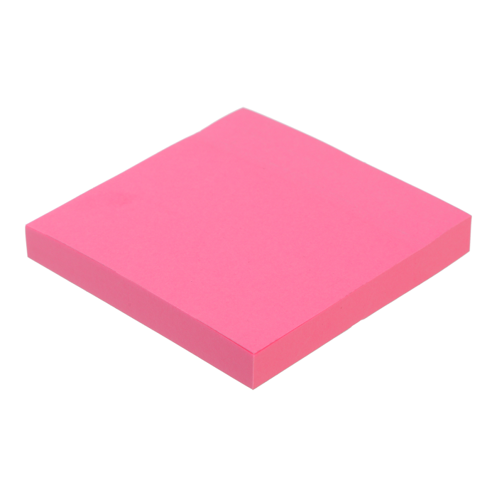 Блок паперу для заміток з клейким шаром Неон 75х75мм  (рожевий) BM.2382-10