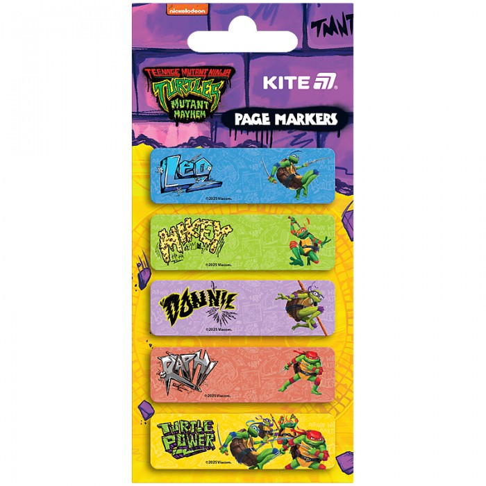 Закладинки паперові Ninja Turtles, 5х15х50мм,100 шт.