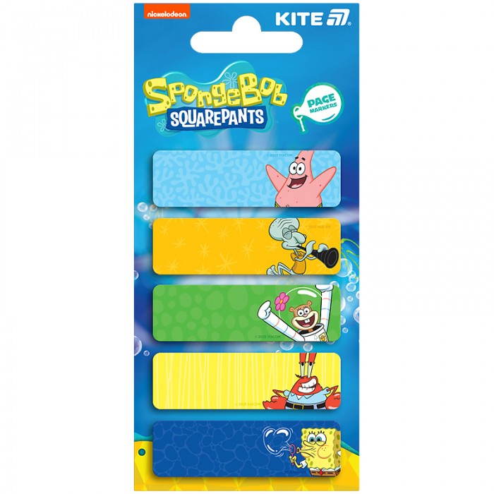 Закладинки паперові Sponge Bob, 5х15х50мм,100 шт.