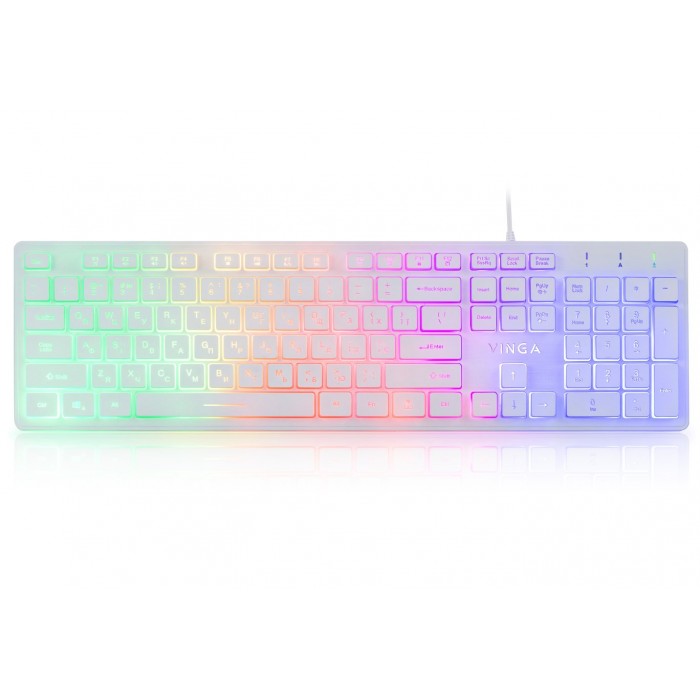 Клавіатура дротова Vinga KB410 White