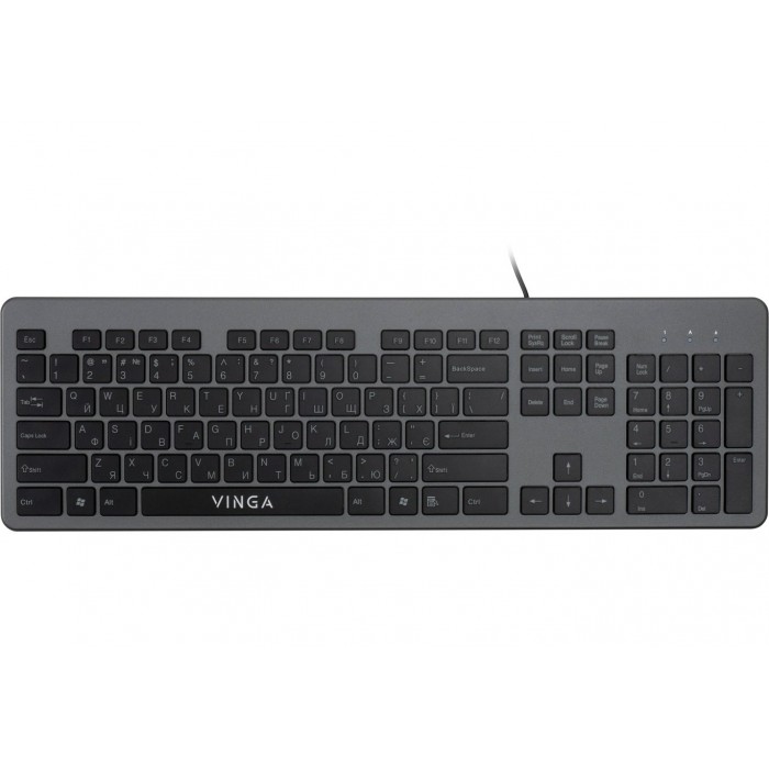 Клавіатура дротова Vinga KB735 black-grey 