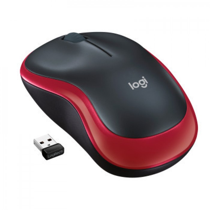 Миша бездротова Logitech M185 red