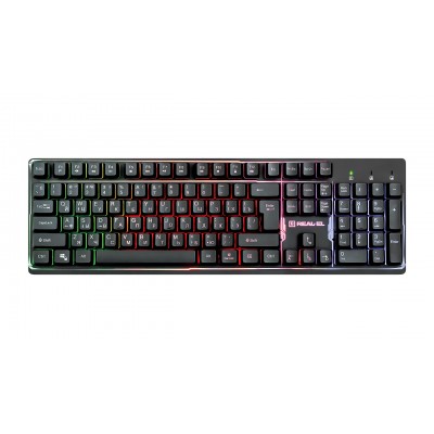 Клавіатура дротова REAL-EL 7011 Comfort Backlit Black