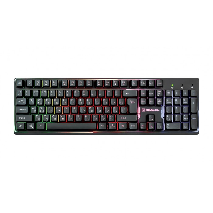 Клавіатура дротова REAL-EL 7011 Comfort Backlit Black