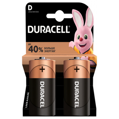 Батарейки Duracell D/ LR20 /MN1300 KPN (2шт/пак)