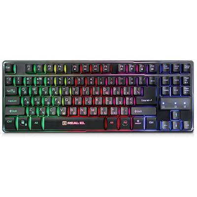 Клавіатура дротова REAL-EL 8710 Gaming TKL Backlit Black