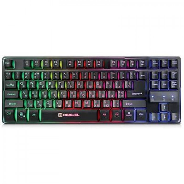 Клавіатура дротова REAL-EL 8710 Gaming TKL Backlit Black