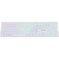 Клавіатура бездротова Canyon HKB-W11 Slim Dual Mode Wireless/Bluetooth RGB UA White