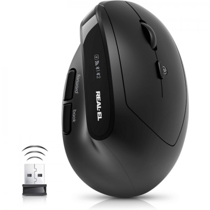 Мышка беспроводная REAL-EL RM-490W Wireless/Bluetooth Black