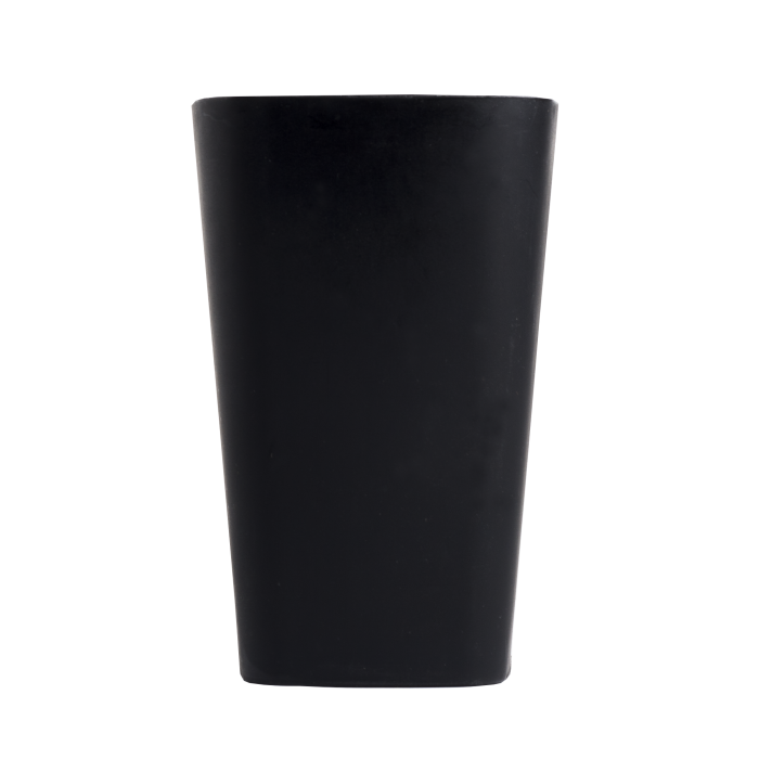 Стакан пластиковий для письмового приладдя (квадратний, чорний)